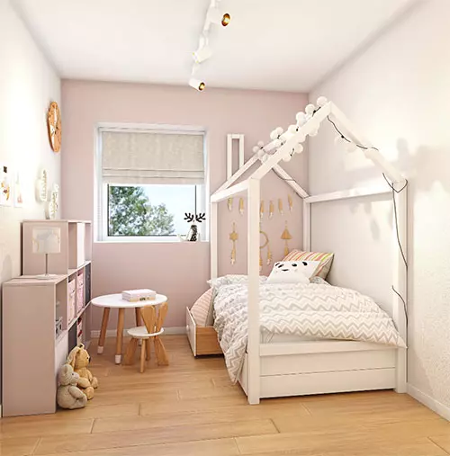 rendu 3d réaliste intérieur d'une chambre d'enfant